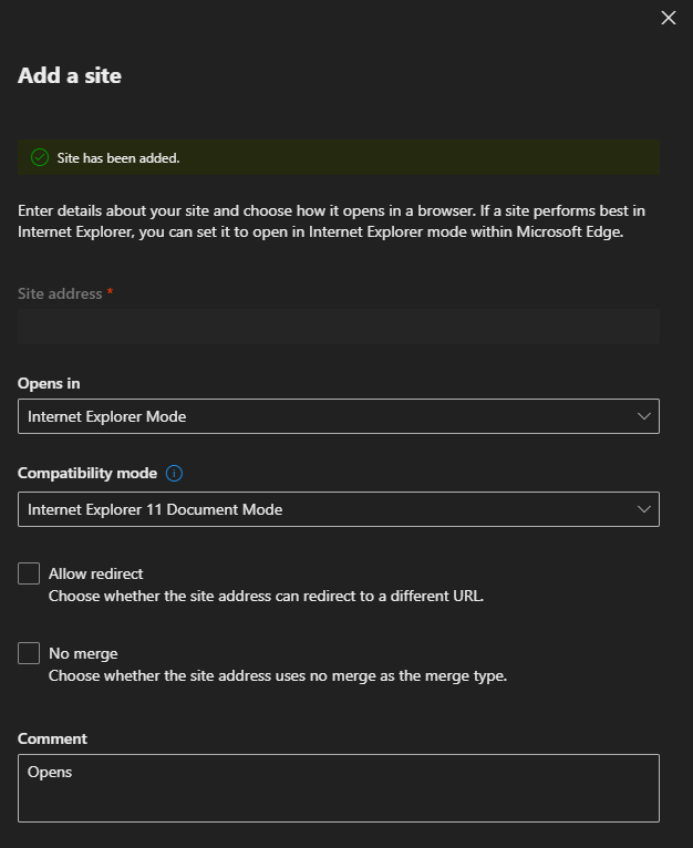 Site validation results